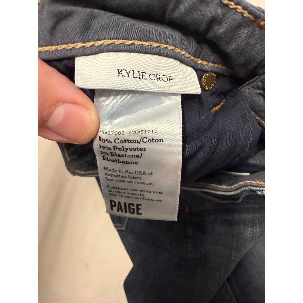PAIGE Kylie Crop Sedona Straight Leg Jeans Dark Wash Size 24 W1276 - Picture 4 of 9
